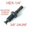 SCT-888 1 pc 1/4 Hex Adapter to 3/8"-24UNF Thread with