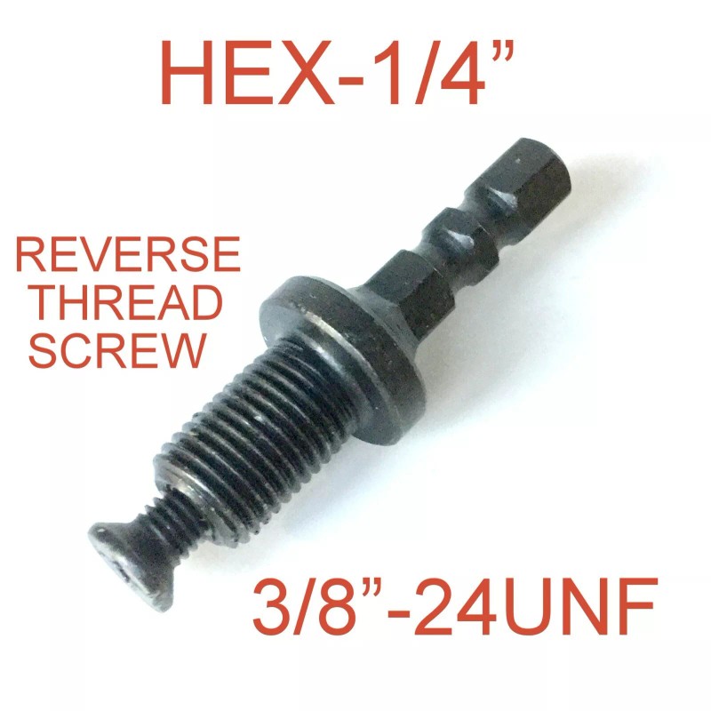 SCT-888 1 pc 1/4 Hex Adapter to 3/8"-24UNF Thread with