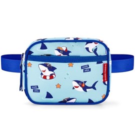 Choco Mocha Kids Fanny Pack Boys Toddler Boys Fanny Pack for Kids 2-4 4-6 Little Boys Belt Bag Waist Pack, Shark Vacation Blue