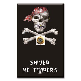 Art Plates - Decorative Printed 1 Port Coax Cable Wall Plate, 3GHz Coaxial Cable Connector, F-Type RG6 - RG59 Cable Extender Male to Male, Gold-Plated - Shiver Me Timbers