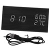 Ipetboom Silent LED Alarm Clock Wooden Digital Desk Clock with