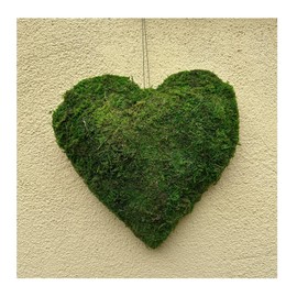 Moss Heart Moss Heart 30 cm Bulbous for Doors Wedding Mourning Birthday for Laying or Hanging with Thread for Hanging