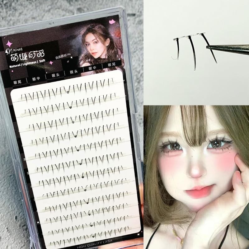 Lower Eyelashes, Cute, 3D Look, Partial False Eyelashes, With Glue,