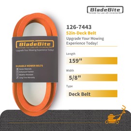 BladeBite Deck Belt 126-7443 / Kevlar Cord - Compatible with Exmark 126-7443-SL Radius E S X Series 52" Decks