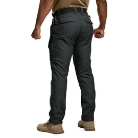 TOPTACPRO Tactical Pants Men's Flex Ripstop Water-Resistant Lightweight Stretch Cargo Trousers for EDC Outdoor Work Hiking (Black, 36W/32L)