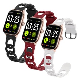 LYSANDRA for Spade & Co Health Smartwatch 4 Bands, 22mm Quick Release Silicone Cute Replacement Straps (3 Pack) Compatible for Spade & Co Health Smartwatch 4/22mm lug watch (3 Pack-1)