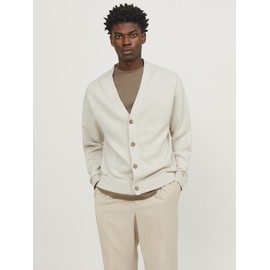 JACK & JONES Men's Jjemiles Knit Cardigan Sn, Moonbeam, S