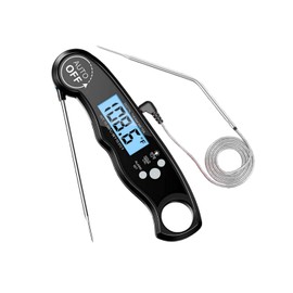 Termómetro Digital de Carne, Termómetro de Doble Sonda para Horno con Alarma, 2 Segundos Lectura Instantánea, Termómetro Cocina para Cocinar, Horno,  
