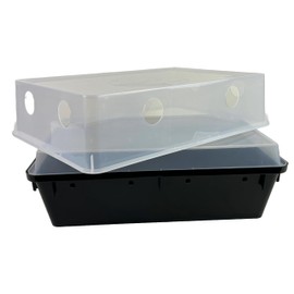 Generic Rocket Myco Bin Mushroom Monotub & Fruiting Chamber | Grow Your Own Mushrooms | Beginner-Friendly, Durable, Food-Grade | includes Two Lids, Black, RMBBLTS001