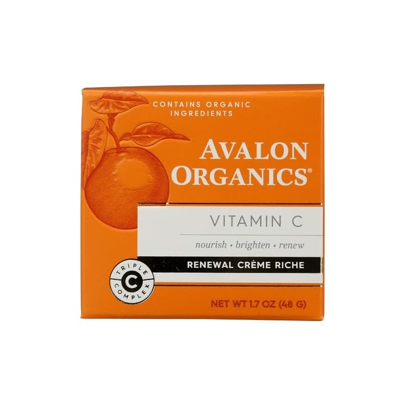 Avalon Organics Renewal Crème Riche with Vitamin C, 1.7 Oz