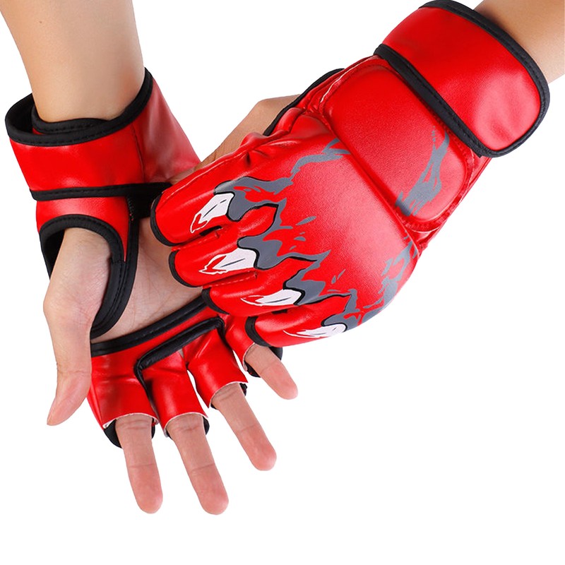 Half Finger Boxing Gloves Punching Bag Open Palms Fighting Kickboxing