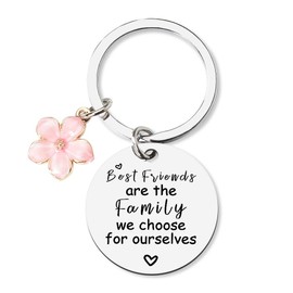 Friendship Gifts for Girls Women Friends Keychain for Best Friend Birthday Christmas Gifts for BFF Bestie Unbiological Sister True Friend Gifts Best Friends Are The Family We Choose Key Chain