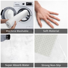 Bathroom Rug Bath Mat Sea Coral Vintage Textured Cotton Print Plush Thick Floor Mat Non Slip Microfiber Rug Indoor Doormat for Entryway18 x30