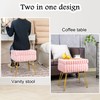 xuperbonus Faux Fur Vanity Stool with Storage Ottoman, Vanity Chair