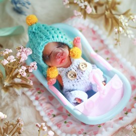 BABESIDE 4.5" Mini Soft Realistic Silicone Dog Toy Full Silicone Body Cute Dog, Mini Pet Toy Set with Clothes Accessories & Gift Box for Kids Ages 3+