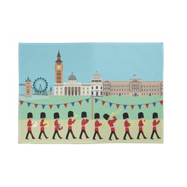 M & G Mustard & Gray London Changing of the Guard Summer 100% Cotton Tea Towel - Printed in the UK