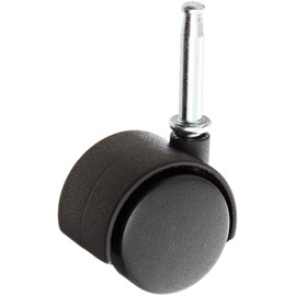 Shepherd Source II Series 40mm Diameter Nylon Hooded Twin Wheel Caster, 5/16" Diameter x 1-1/2" Length Grip Neck Stem, 40 lbs Capacity, Black