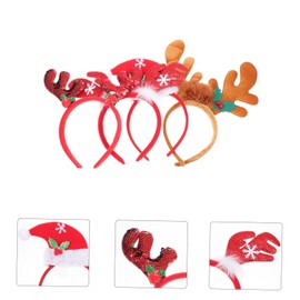 FOMIYES 4pcs Christmas Headband Corner Headband Christmas Elk Headband All Fours Delicate Headwear Headbands Pearl Headband Reindeer Horns Headband Reindeer Headband Headband Fabric