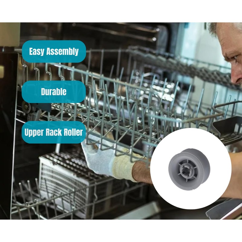 4 Pack Dishwasher Roller 00611666, Upper Rack Basket Runner Rail