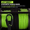 Synthetic Winch Rope Kit, 1/4" x 50ft 10000LBS Blue Winch