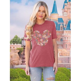 Magical Kingdom Castle Shirts for Women Fairy Graphic Tees Casual Vacation Holiday Tops Short Sleeve Shirts for Women Pink L