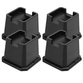 shouwuhho Bed Risers 3 inch, Furniture Risers Elevation in Heights 3 Inch Heavy Duty, Bed Lift Risers for Caster Wheels or Posts of Bed Table Couch, Support up to 6000 lbs, Black, 4 Pack