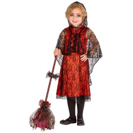 tectake dressforfun Cute Children's Vampire Lady Girl Costume Dress with Removable Cape (8-10 Years, No. 300047)