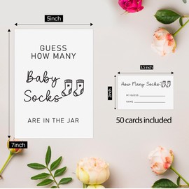 OXEDP Guess How Many Socks Game, Minimalist Baby Shower Game, Socks Guessing Game, Baby Shower Games, Baby Shower Ideas GSK03