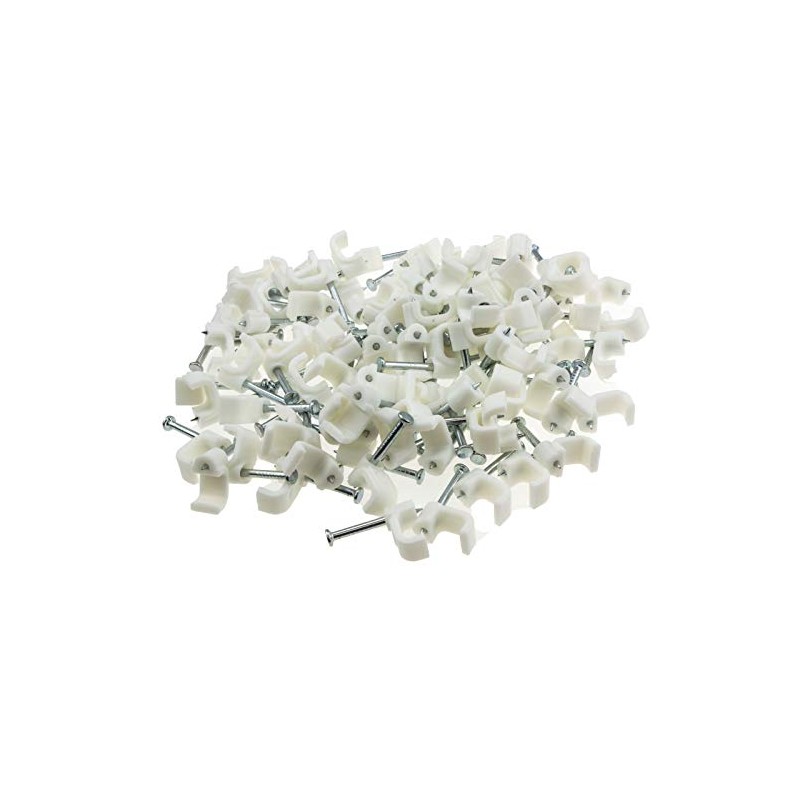 FLAT White 7mm Cable Clips for 1mm2 Twin & Earth