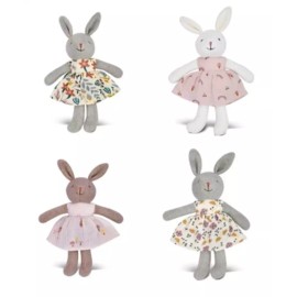 Apple Park Little Bunny Organic Plush Stuffed Animal White Purple Rainbow Dress