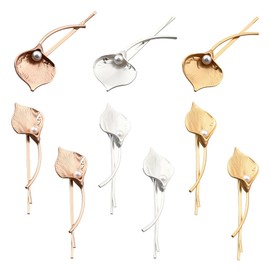 HOBBIESAY 9Pcs Vintage Calla lily Leaves Hairpin Boho Calla lily Leaf Hair Clip Gold Silver Hair Barrette Bridal Hairs Accessories Metal Leaf Head Clips for DIY Women Party Festival Decoration