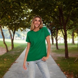 BILLIONHATS 12 Pack of Womens T-Shirts in Bulk, Cotton Crew Neck Scoop Short Sleeve Tees Assorted Colors Bulk