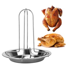 1 Piece Chicken Roaster Chicken Grill Stainless Steel Foldable Chicken Roaster Poultry Holder for Cooking Chicken Roaster Grill Foldable Vertical Chicken Stand for Oven or Grill Grill Accessories