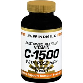 Windmill Vitamin C-1500 Tablets with Rose Hips Sustained Release 60 Tablets (Pack of 2)