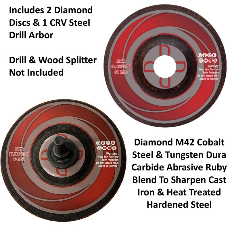 Keyfit Tools Drill Powered DiamondDisc Blade Sharpener Kindling Splitter XL