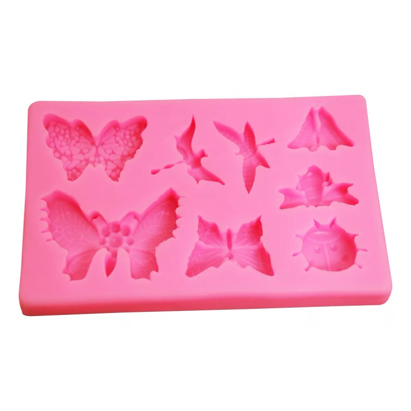 Innova Market Molde De Silicón Para Repostería Mariposas Rosa 8