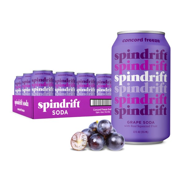 Spindrift "Concord Freeze" Grape Soda Made With Real Squeezed Fruit