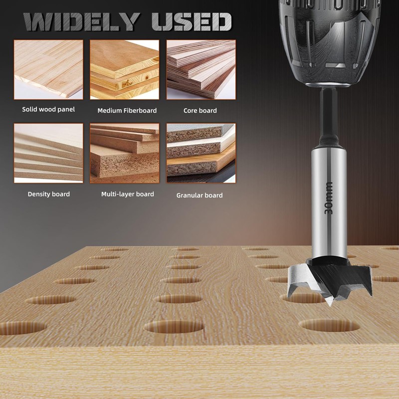 LPZMPZ Forstner Drill Bit Set, Wood Drill Bit Set, 5-Piece