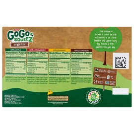 GoGo SqueeZ Organic Applesauce, Variety Pack, 3.2 oz, 28-count