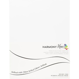 Cardstock 8.5 x 11 Paper Pack - 110 lb Card Stock for Crafts, Cardmaking, Scrapbooks - 50 Heavyweight Double Sided Sheets - Solid Core, 300 GSM, Brilliant White