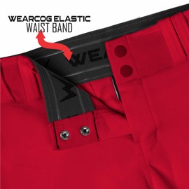 WEARCOG Premier Softball Pants | Scarlet Adult Knicker Softball Pants with Belt Loops Elastic Bottom for Women's | Large Size