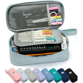 SPACEMATE Pencil Case Pouch Box Bag School Supplies Girls Boys Kids, Cute Preppy Stuff Large Big Capacity Aesthetic Pen Organizer, Back to College Stationary, Pink, Classic Stlye, 1800ml