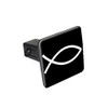 GRAPHICS & MORE Jesus Fish White On Black Tow Trailer Hitch Cover Plug Insert 2"