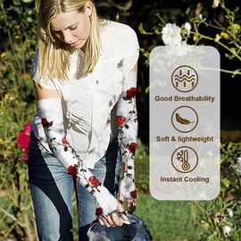 UV Cooling Sleeves Gardening Sleeves UV Protection Anti-Scratch Sun Protection Arm Sleeves for Garden Outdoors (White)
