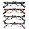 EYEURL Half Frame Reading Glasses for Women-4 Pack Blue Light