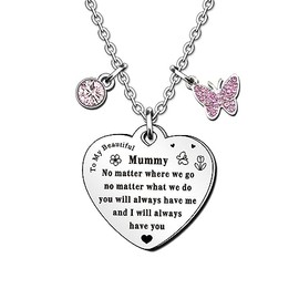 QMVMV Mummy Necklace Mummy Gifts from Daughter Son Christmas Thanksgiving Birthday Gift for Mummy
