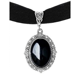 Gargantilla gótica pirata para mujer, joyería gótica negra, collares de vampiro, acabado de plata grunge/peltre Colgante para accesorios de disfraz de