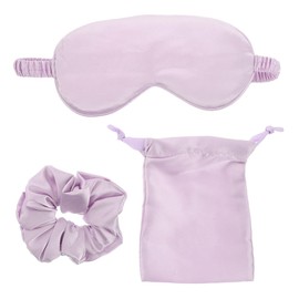 Healeved 1 Set Sleep Mask Set: Soft Eye Cover with Adjustable Strap - Blackout Blindfold for Deep Sleeping with and Hair Tie