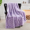 BYTIDE Jacquard Plaid Faux Rabbit Fur Plush Throw Blankets with