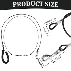 2 Pack Heavy Duty Dog Lead Dog Leash Extension for Any Leash & Collar & Harness, Black Dog Leash Extender